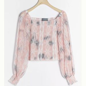 NWT Free People Rouen Smocked Top Cropped